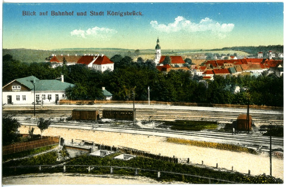 19970-Königsbrück-1915-Blick auf Bahnhof und Stadt-Brück & Sohn Kunstverlag