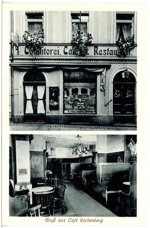 19818-Löbau-1915-Gruß aus Cafe Rechenberg-Brück & Sohn Kunstverlag