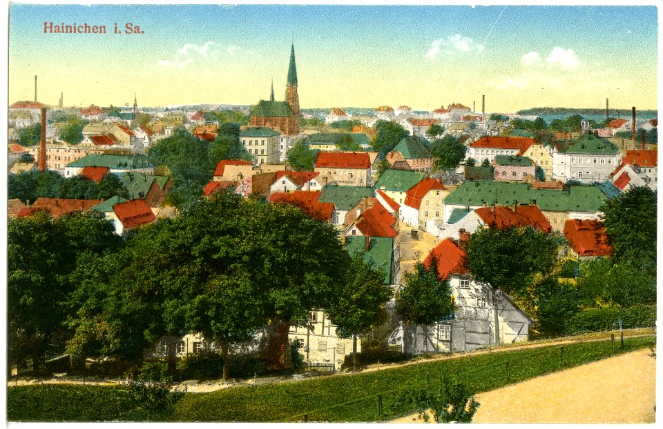 20026-Hainichen-1916-Blick auf Hainichen-Brück & Sohn Kunstverlag