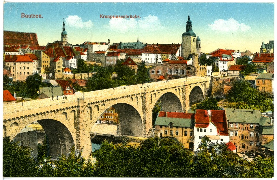 19948-Bautzen-1915-Kronprinzenbrücke-Brück & Sohn Kunstverlag