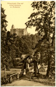 19991-Rochsburg-1915-Schwankender Steg und Schloß-Brück & Sohn Kunstverlag
