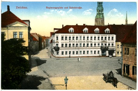 20142-Zwickau-1916-Regierungsplatz und Schulstraße-Brück & Sohn Kunstverlag