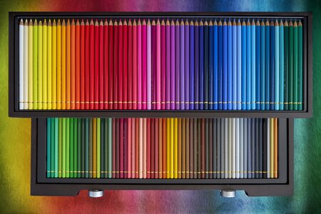 Paint artistic crayons photo