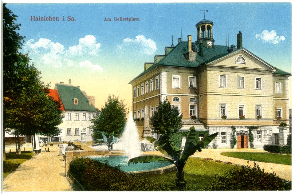 20021-Hainichen-1916-Am Gellertplatz-Brück & Sohn Kunstverlag