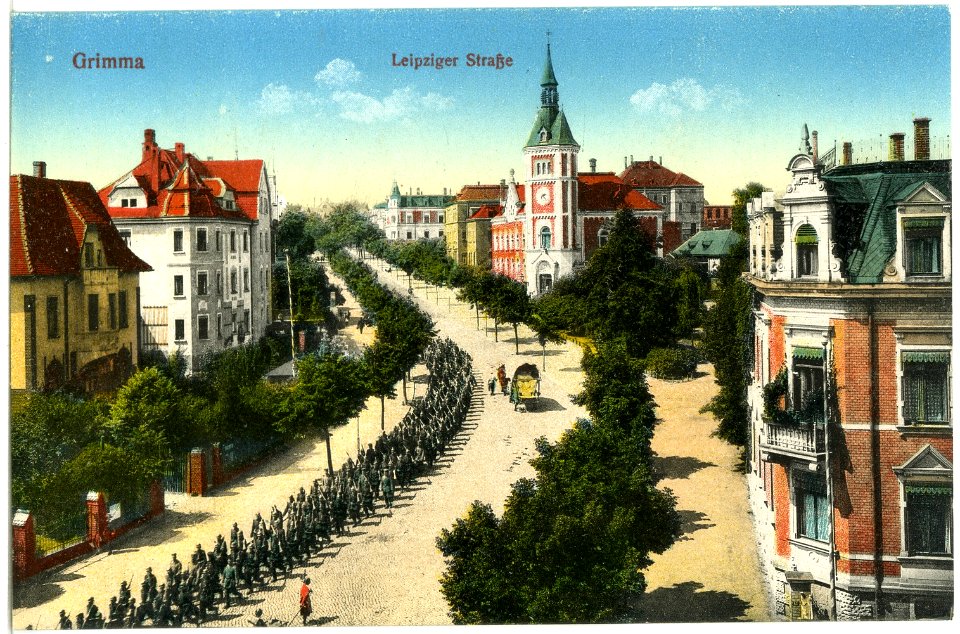 19714-Grimma-1915-Leipziger Straße-Brück & Sohn Kunstverlag