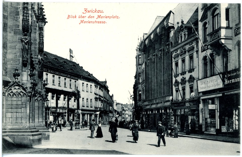 19911-Zwickau-1915-Marienplatz und Marienstraße-Brück & Sohn Kunstverlag