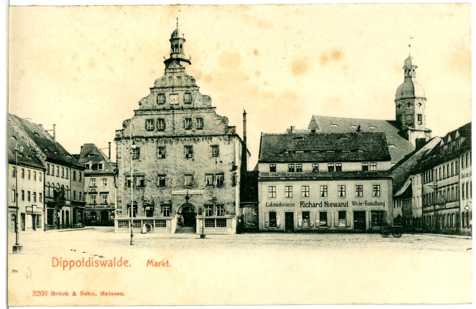03203-Dippoldiswalde-1903-Markt und Rathaus-Brück & Sohn Kunstverlag