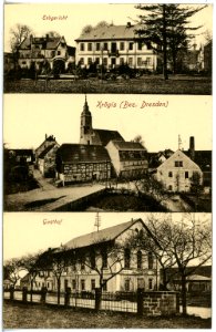 20230-Krögis-1916-Erbgericht, Kirche, Gasthof-Brück & Sohn Kunstverlag