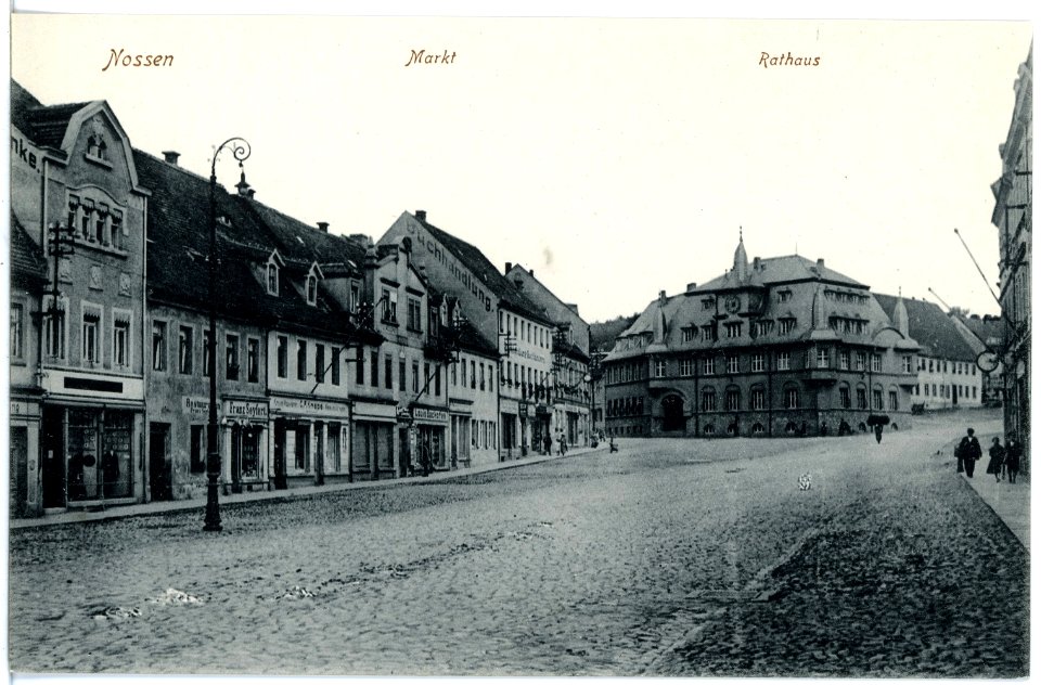 20080-Nossen-1916-Markt mit Rathaus-Brück & Sohn Kunstverlag