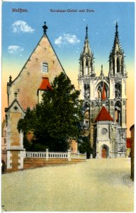 20145-Meißen-1916-Kornhausgiebel und Dom-Brück & Sohn Kunstverlag