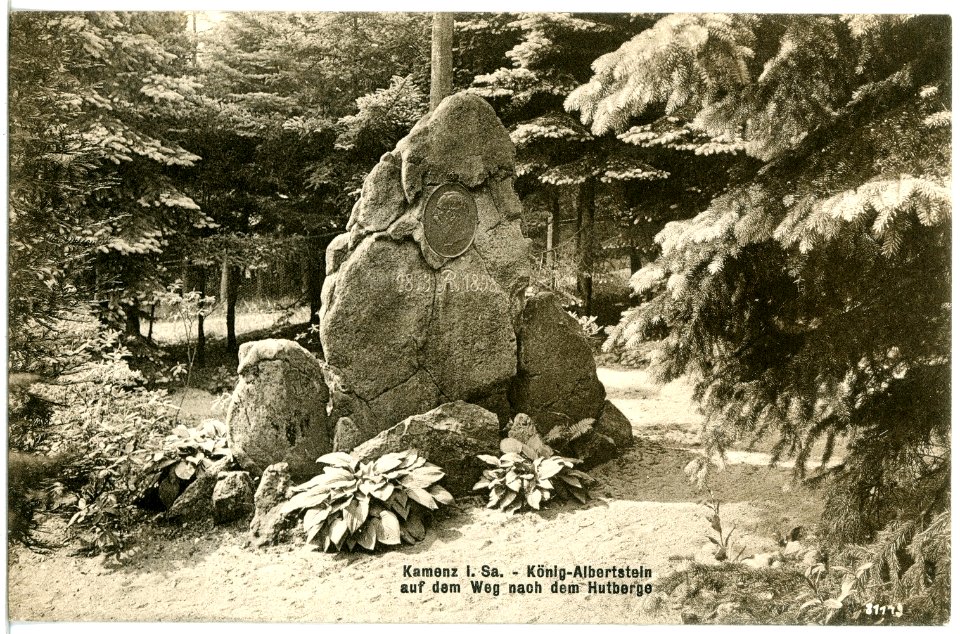 20282-Kamenz-1916-König-Albert-Stein an dem Weg nach dem Hutberg-Brück & Sohn Kunstverlag