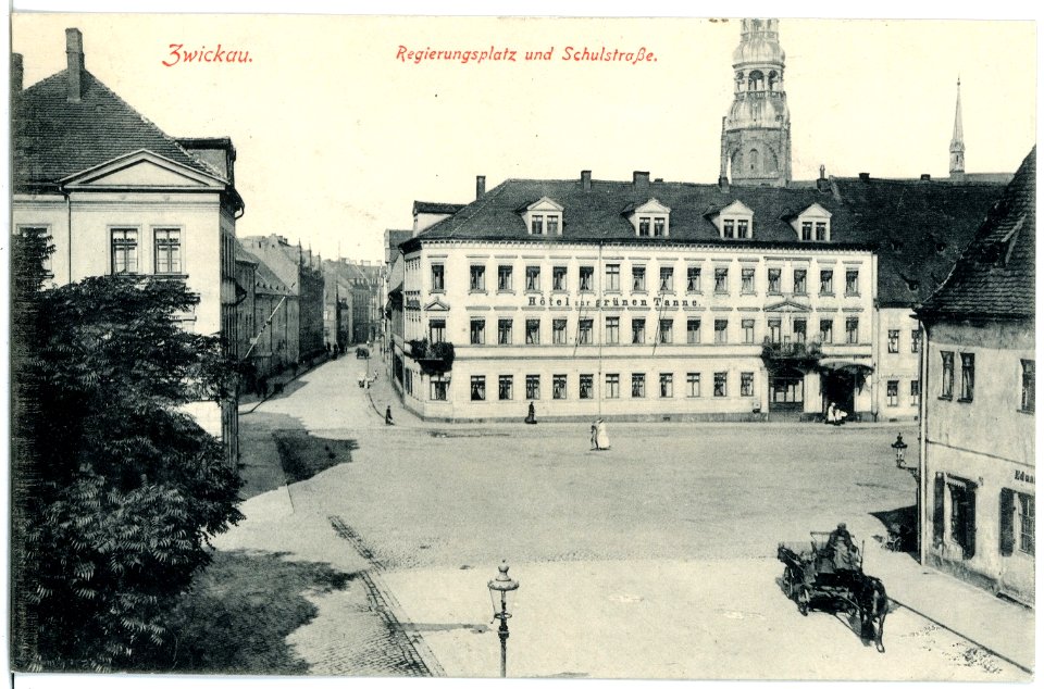 19890-Zwickau-1915-Regierungsplatz und Schulstraße-Brück & Sohn Kunstverlag