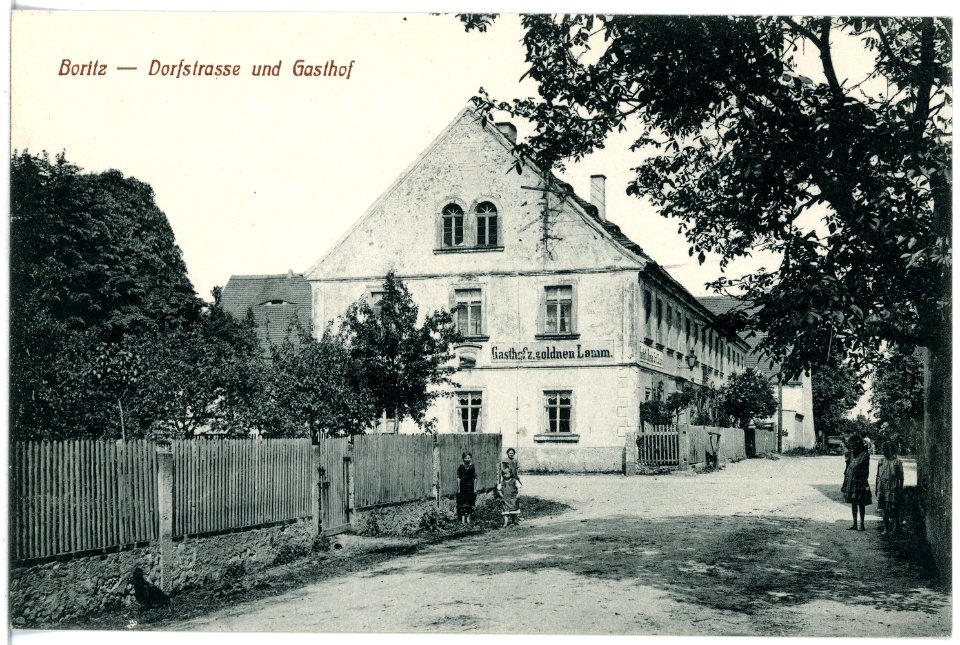 20234-Boritz-1916-Dorfstraße und Gasthof zum goldenen Lamm-Brück & Sohn Kunstverlag