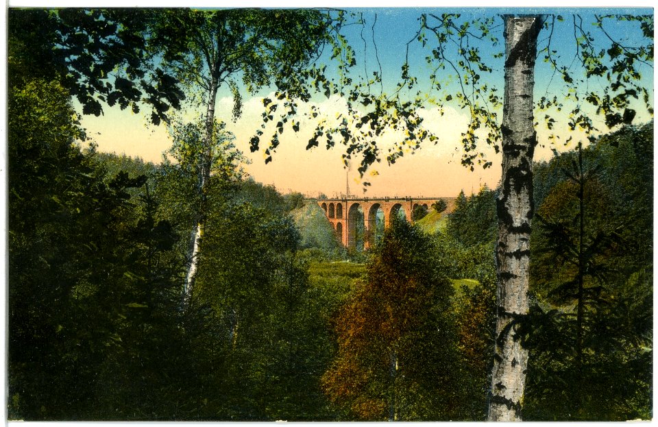 19822-Frankenberg-1915-Bahnviadukt im Lützeltal-Brück & Sohn Kunstverlag