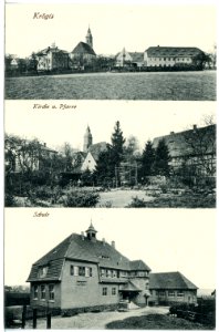 20231-Krögis-1916-Kirche, Pfarre, Schule-Brück & Sohn Kunstverlag