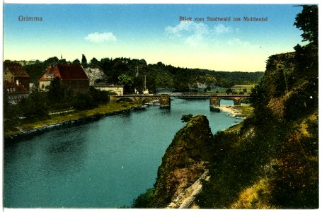19718-Grimma-1915-Blick vom Stadtwald ins Muldental-Brück & Sohn Kunstverlag