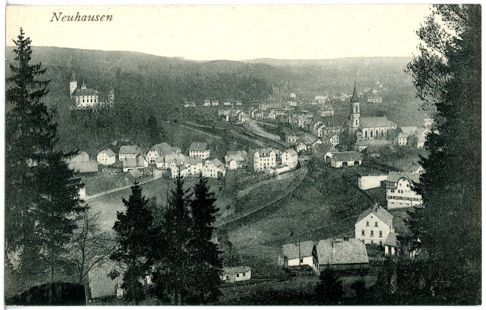 19885-Neuhausen-1915-Blick auf Neuhausen-Brück & Sohn Kunstverlag
