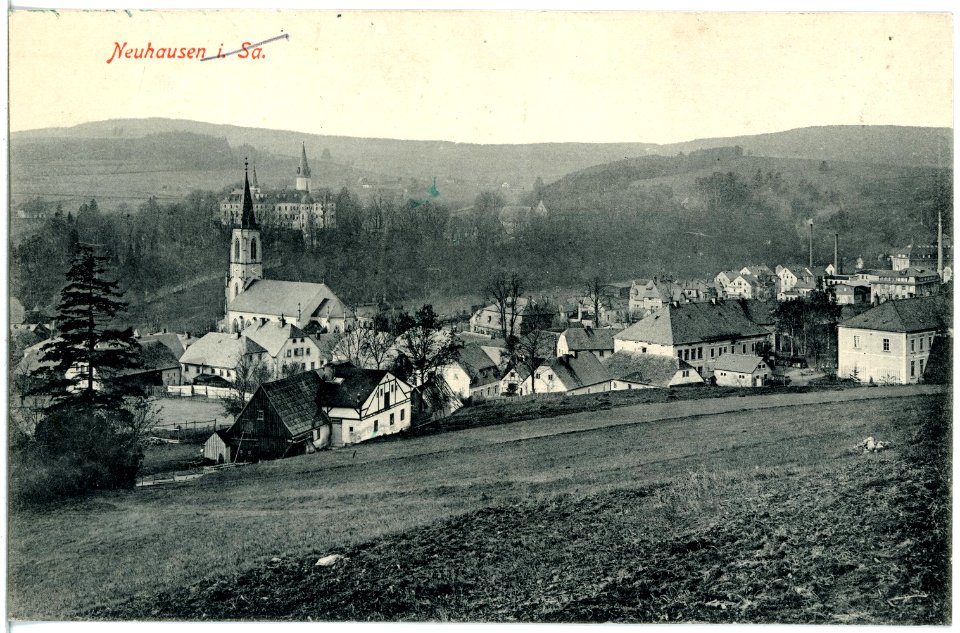19877-Neuhausen-1915-Blick auf Neuhausen-Brück & Sohn Kunstverlag