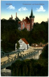 20055-Zwickau-1916-Paradiesbrücke mit Ebertschlößchen-Brück & Sohn Kunstverlag