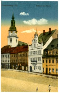 19828-Frankenberg-1915-Rathaus und Kirche-Brück & Sohn Kunstverlag
