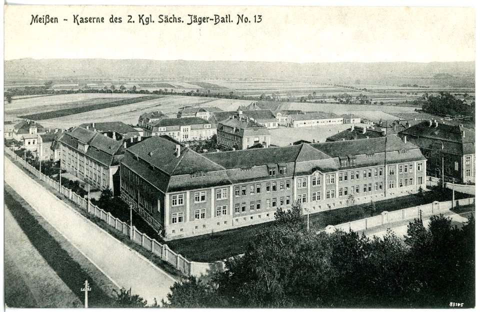 20360-Meißen-1917-Kaserne des 2. Königlich Sächsischen Jäger-Bataillon Nr. 13-Brück & Sohn Kunstverlag