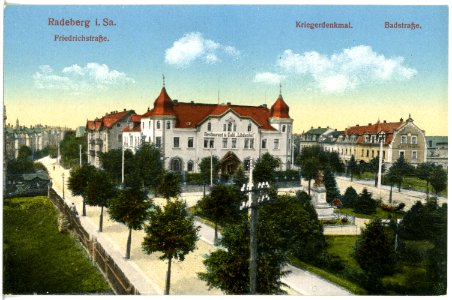 20139-Radeberg-1916-Friedrichstraße - Badstraße - Restaurant Lindenhof-Brück & Sohn Kunstverlag
