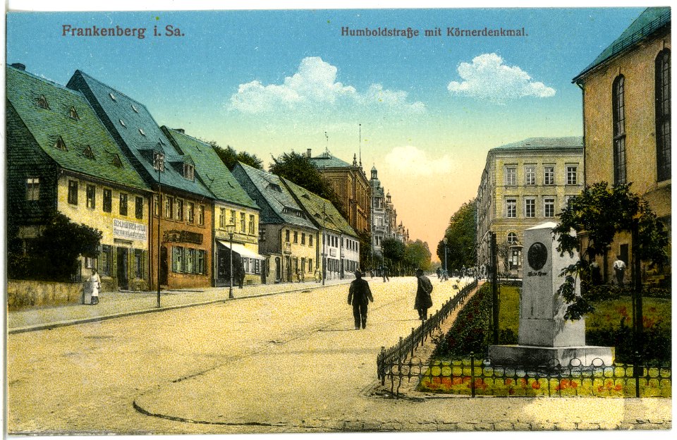 19826-Frankenberg-1915-Humboldstraße mit Körnerdenkmal-Brück & Sohn Kunstverlag