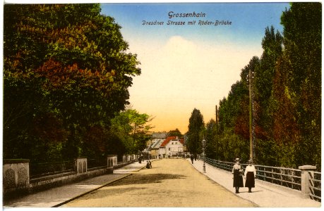 20777-Großenhain-1918-Dresdner Straße mit Röderbrücke-Brück & Sohn Kunstverlag
