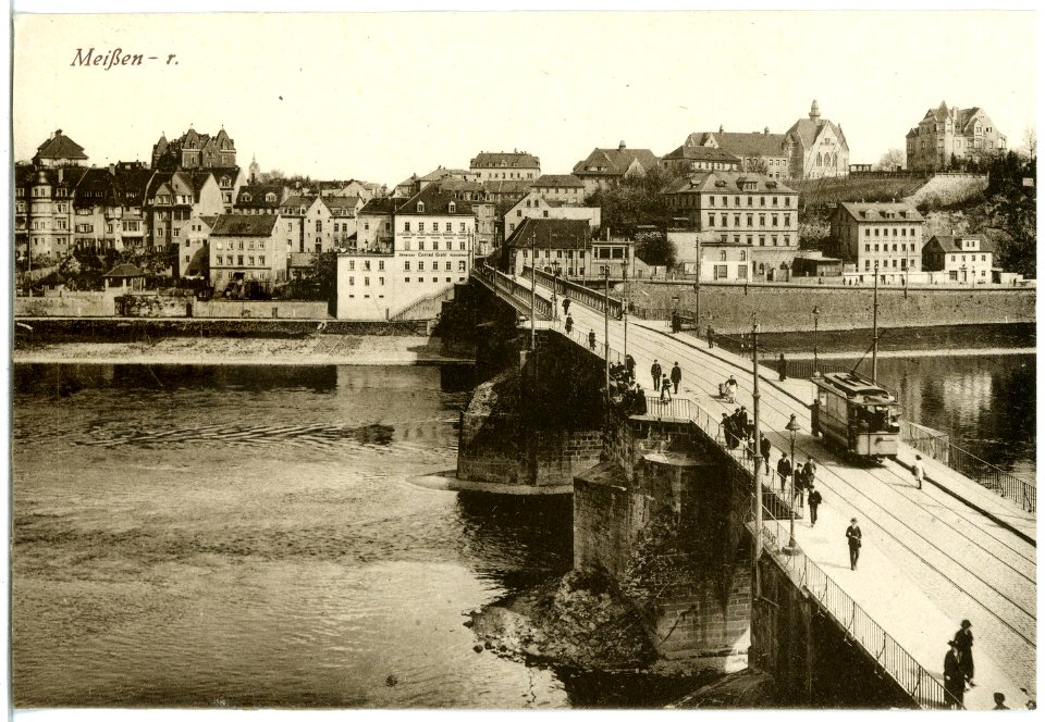 20406-Meißen-1917-Alte Brücke-Brück & Sohn Kunstverlag
