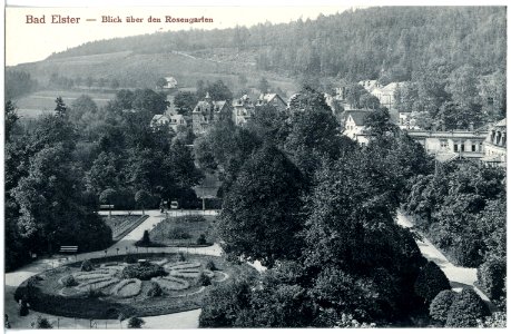 20497-Bad Elster-1917-Blick über den Rosengarten-Brück & Sohn Kunstverlag