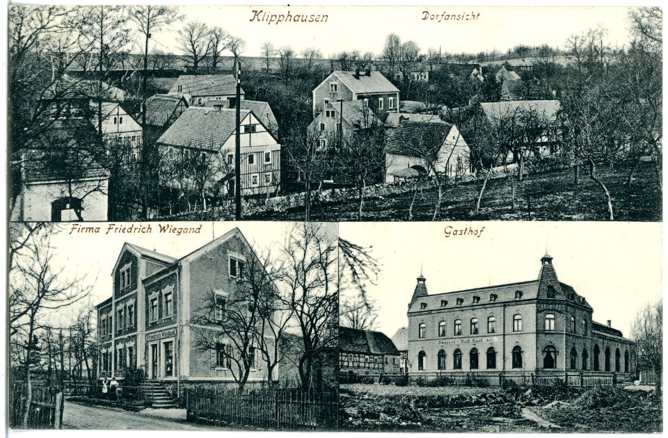 20209-Klipphausen-1916-Ortsansicht und Gasthof-Brück & Sohn Kunstverlag