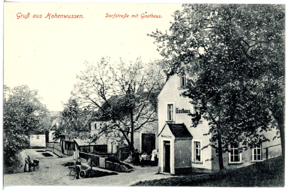 19952-Hohenwussen-1915-Dorfstraße mit Gasthaus-Brück & Sohn Kunstverlag