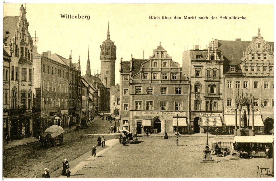 20700-Wittenberg-1917-Blick über den Markt-Brück & Sohn Kunstverlag