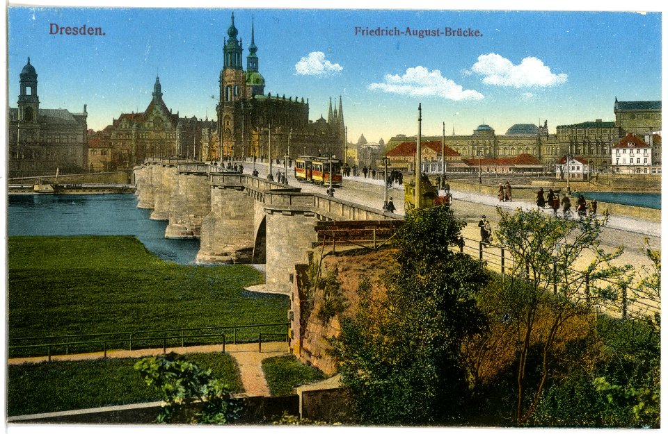 19125-Dresden-1915-Friedrich-August-Brücke-Brück & Sohn Kunstverlag
