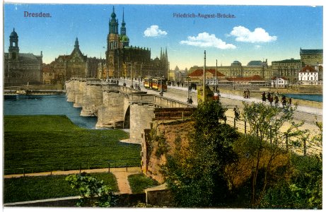 19125-Dresden-1915-Friedrich-August-Brücke-Brück & Sohn Kunstverlag