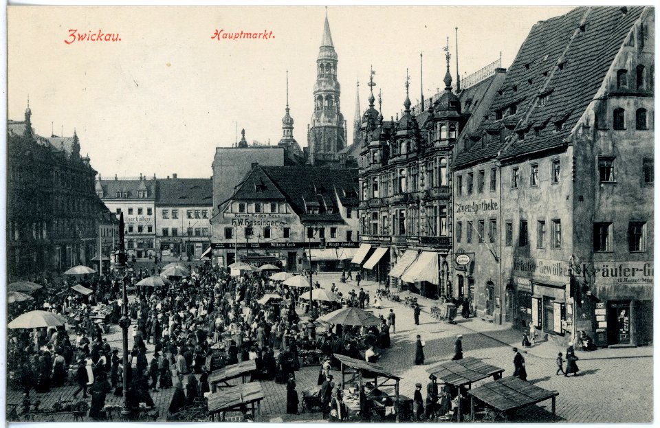 19917-Zwickau-1915-Hauptmarkt-Brück & Sohn Kunstverlag