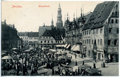 19917-Zwickau-1915-Hauptmarkt-Brück & Sohn Kunstverlag