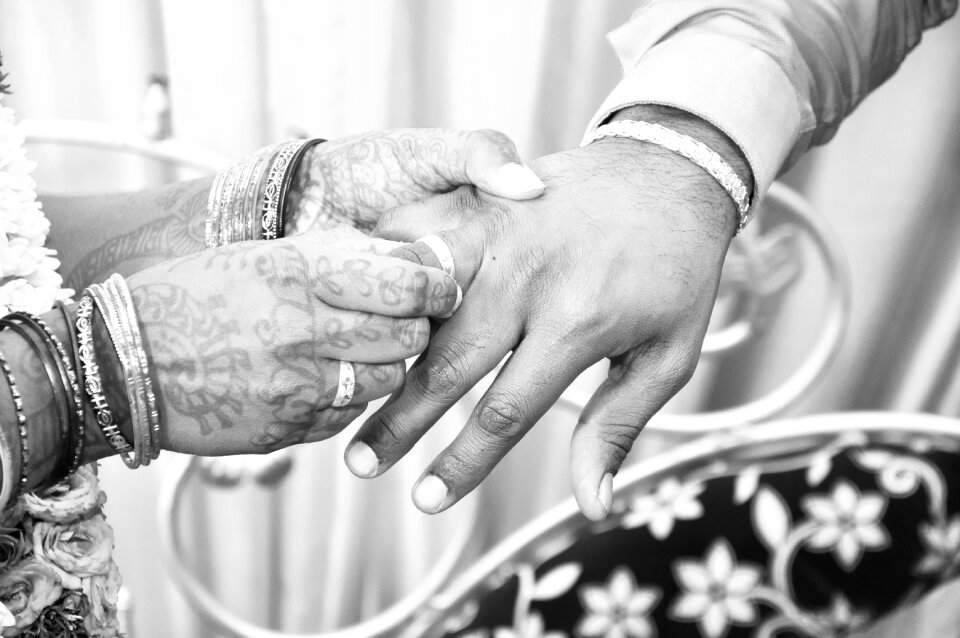 Hand ring gray wedding
