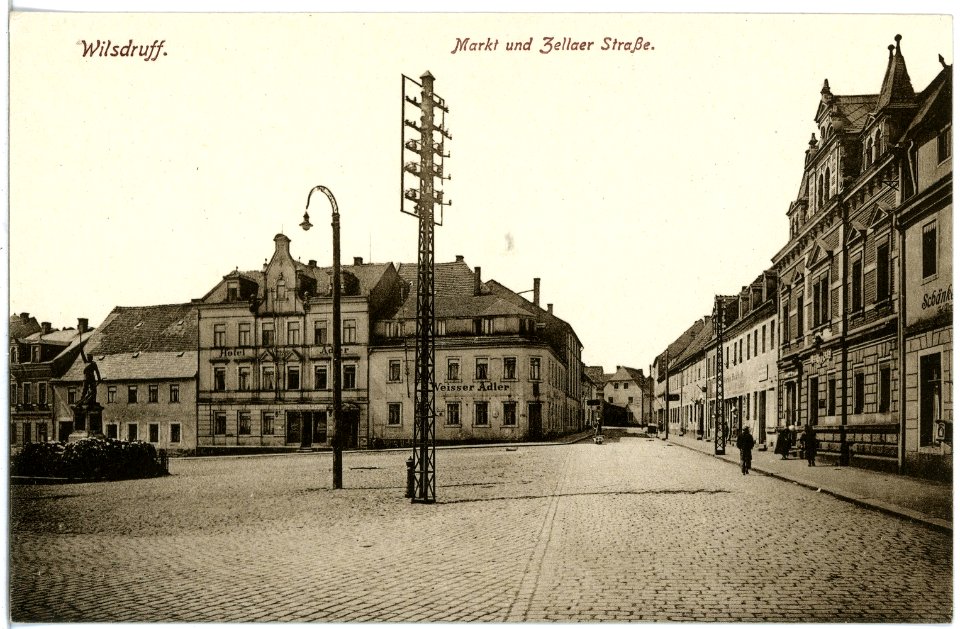 20760-Wilsdruff-1917-Markt und Zellaer Straße-Brück & Sohn Kunstverlag
