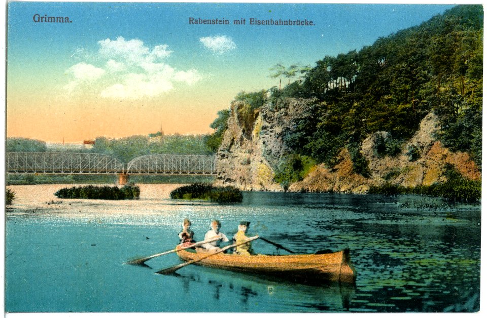 19873-Grimma-1915-Rabenstein mit Eisenbahnbrücke-Brück & Sohn Kunstverlag