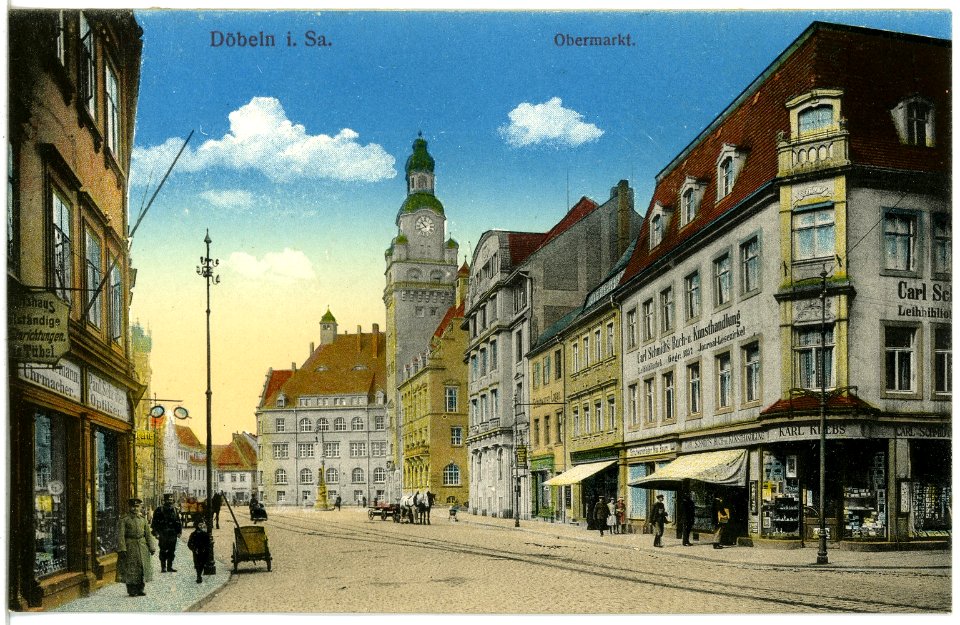 19157-Döbeln-1915-Obermarkt-Brück & Sohn Kunstverlag