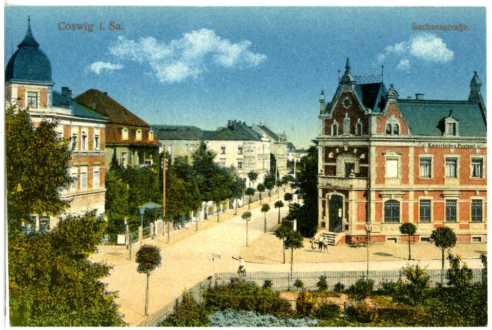20354-Coswig-1917-Sachsenstraße-Brück & Sohn Kunstverlag