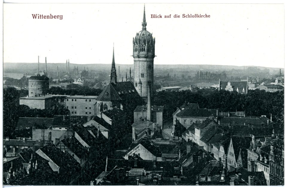 20703-Wittenberg-1917-Blick auf die Schloßkirche-Brück & Sohn Kunstverlag