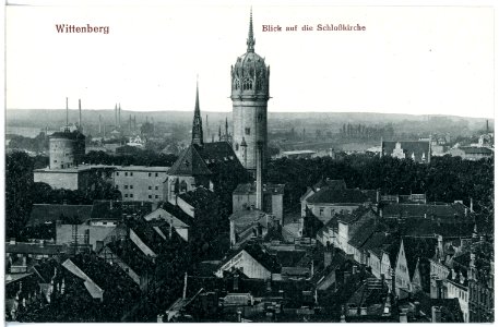 20703-Wittenberg-1917-Blick auf die Schloßkirche-Brück & Sohn Kunstverlag