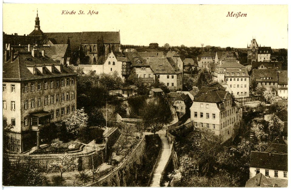 20421-Meißen-1917-Freiheit mit Kirche Sankt Afra-Brück & Sohn Kunstverlag