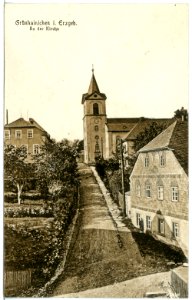 20379-Grünhainichen-1917-An der Kirche-Brück & Sohn Kunstverlag