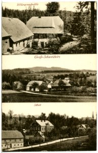 20494-Großschweidnitz-1917-Blick auf Großschweidnitz, Schule-Brück & Sohn Kunstverlag