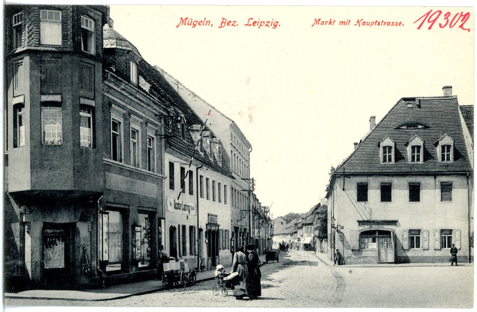 19302-Mügeln-1915-Markt mit Hauptstraße-Brück & Sohn Kunstverlag