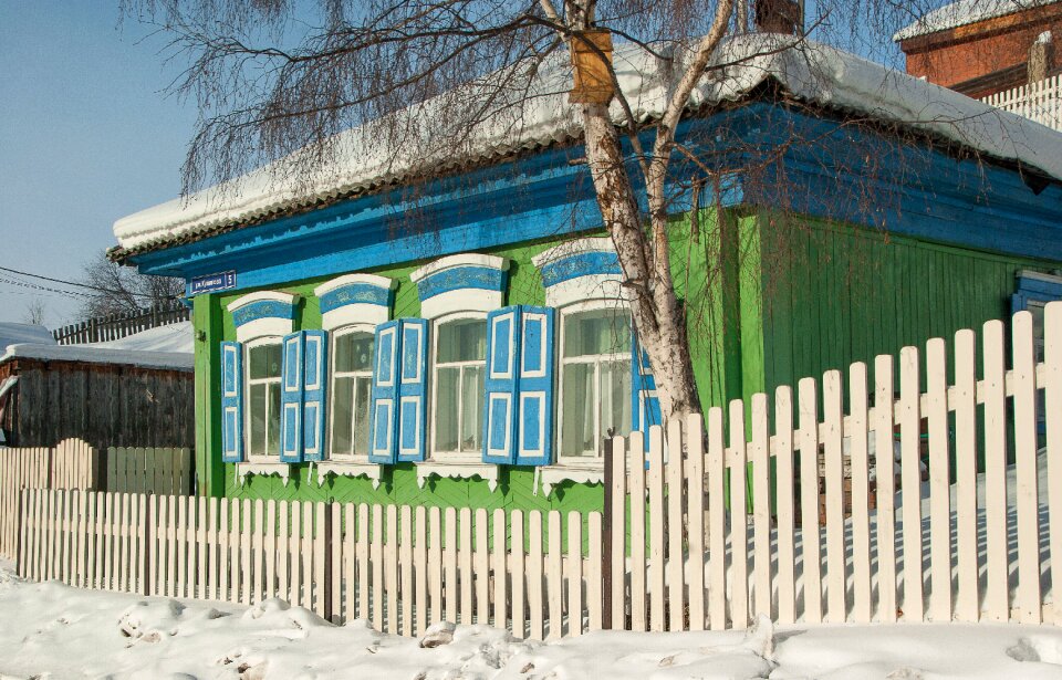 Wooden house house painted closing
