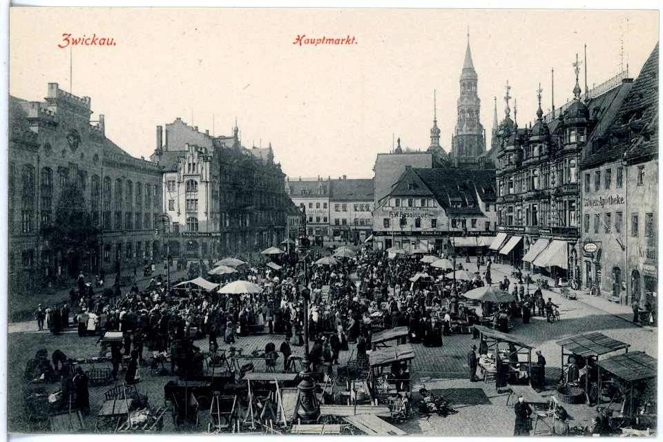 19916-Zwickau-1915-Hauptmarkt-Brück & Sohn Kunstverlag